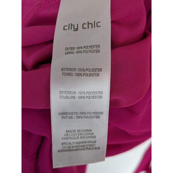 City Chic Dress Maxi Ruffle Flirty Detail Shock Pink Boho Feminine Sexy Size 18 - Picture 12 of 15